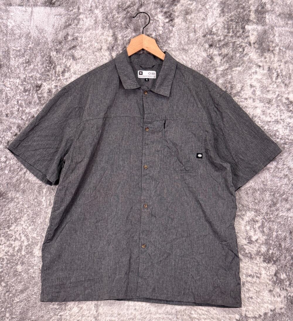 686 Canopy Woven Shirt XL Mens Gray Performance Short Sleeve Button Down